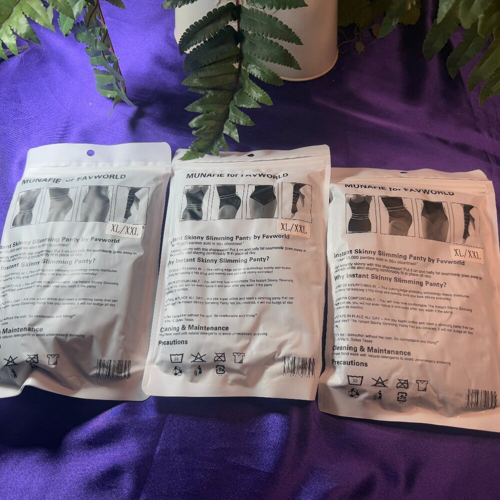 New  📌FavWorld Instant Skinny Slimming Panty Women's Size XL-XXL Lot of 3